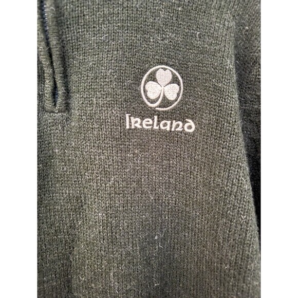Traditional Craft Heritage Wool Blend Sweater Men 1/4 Zip Embroidered Ireland L - Picture 2 of 10